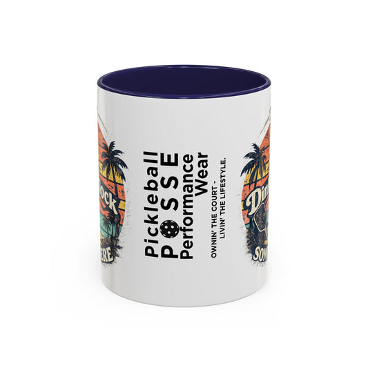 Pickleball Mug — "It’s Dink O’Clock Somewhere" Retro Beach Coffee Cup (11/15oz)