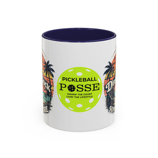 Pickleball Mug — "It’s Dink O’Clock Somewhere" Retro Beach Coffee Cup (11/15oz)